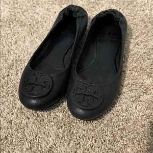 Tory Burch Black Embossed Flats